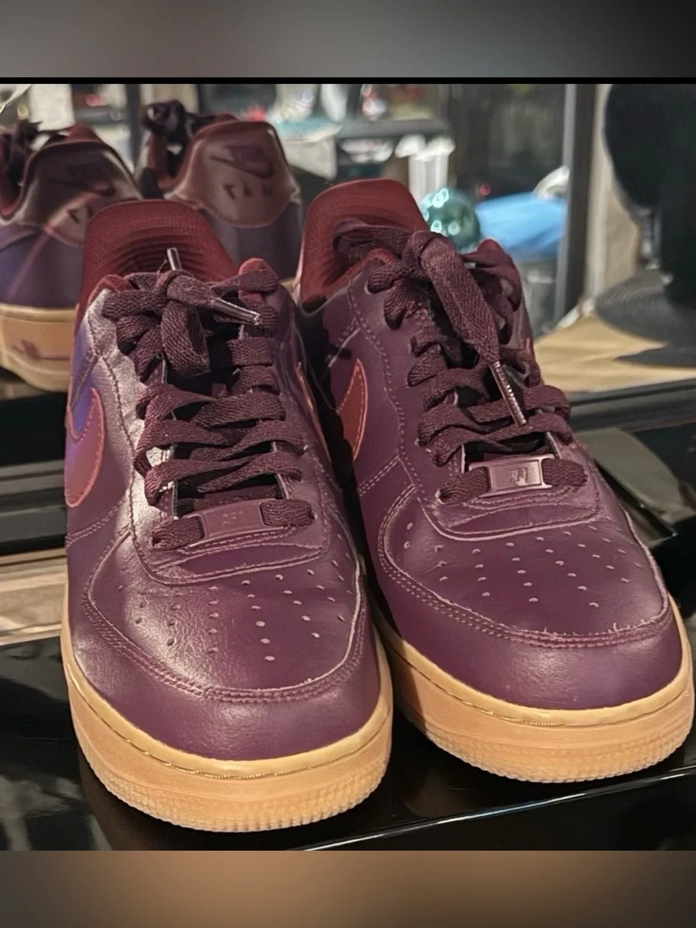 Nike Air Force 1 Low Burgundy Leather Sneakers Women’s 8.5 Men’s 7